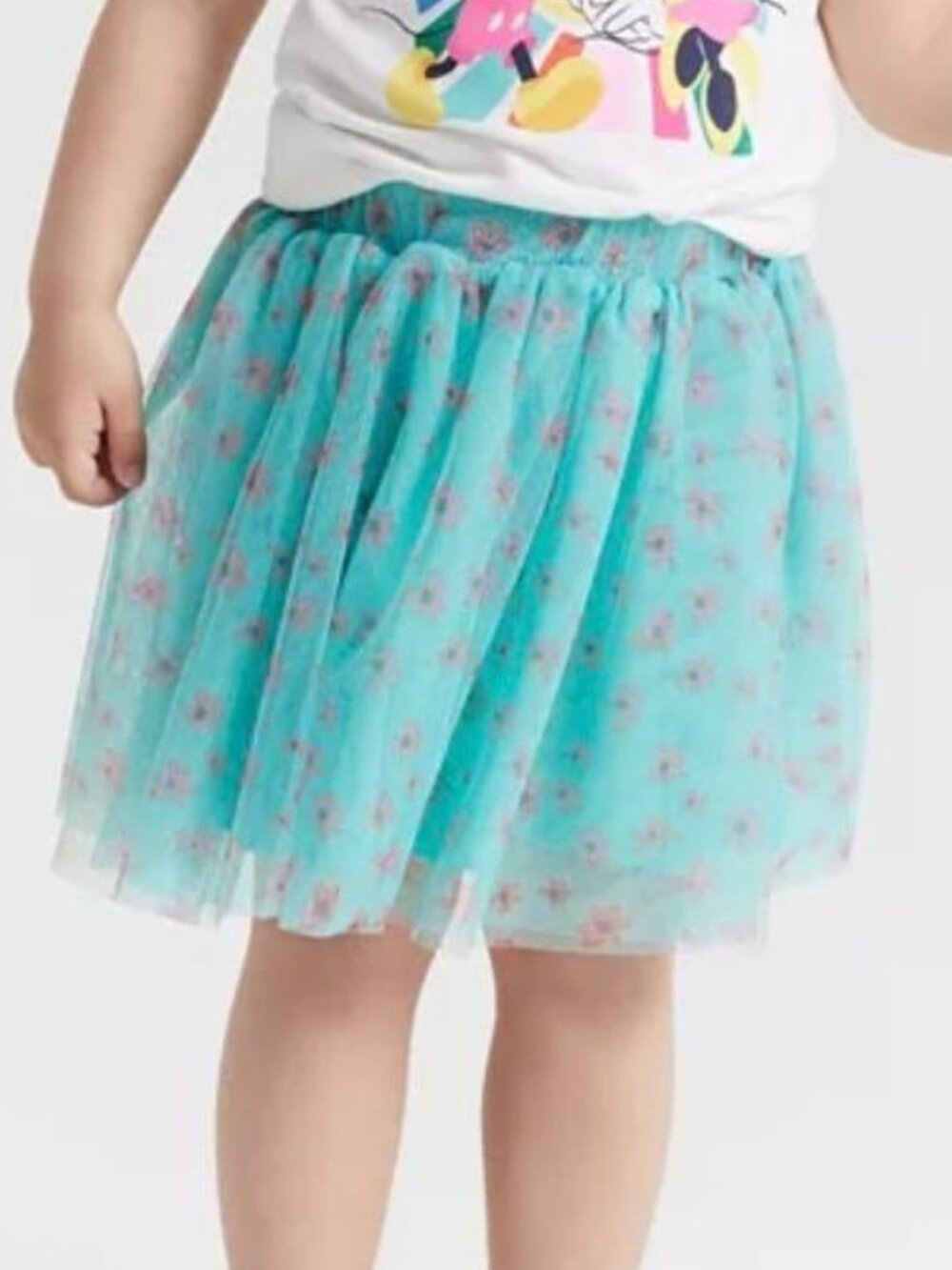 Epic Threads Toddler Girls Tulle Skirt - Floral Teal  Size 3T NWT